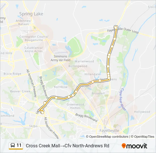 11 Bus Line Map