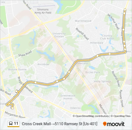 11 Bus Line Map