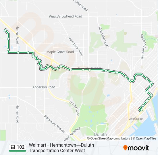 102 Bus Line Map