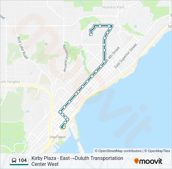 104 Bus Line Map