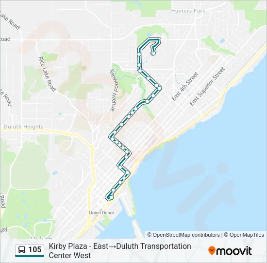 105 Bus Line Map