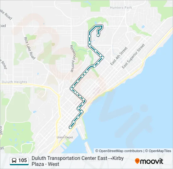 105 Bus Line Map