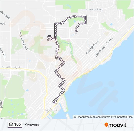 Mapa de 106 de autobús