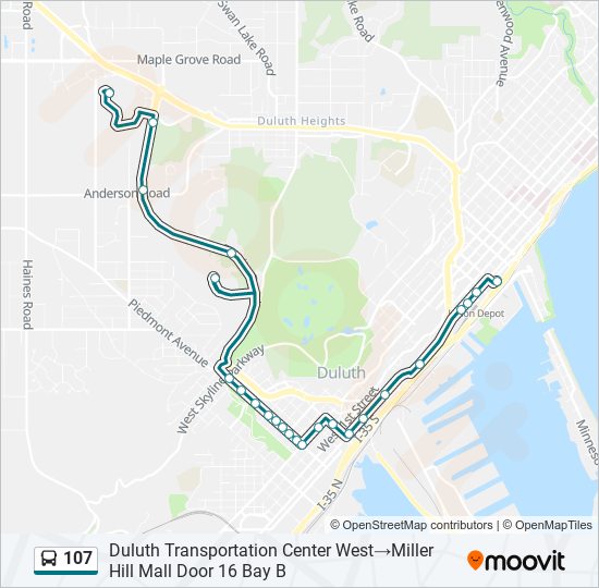 107 bus Line Map