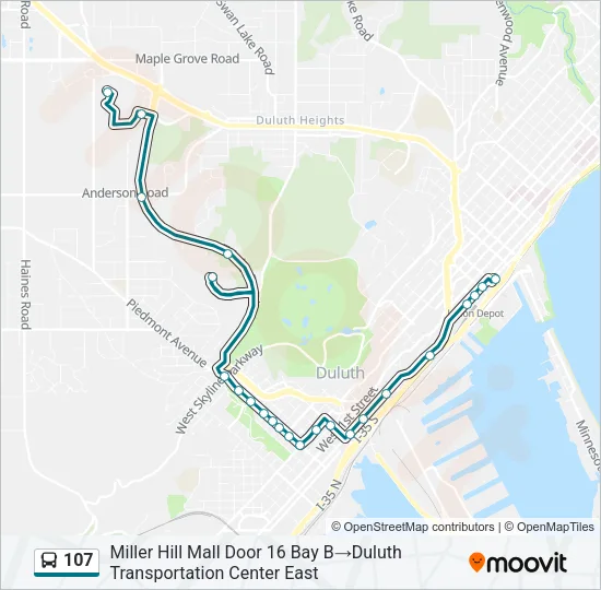 107 Bus Line Map