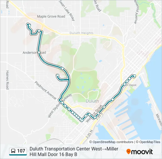 107 Bus Line Map