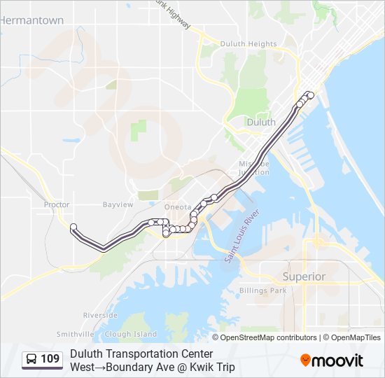 109 bus Line Map