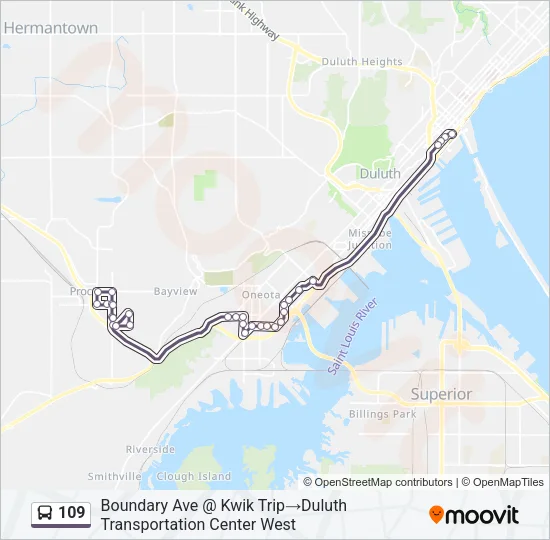 109 Bus Line Map