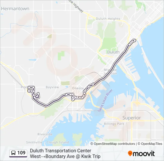 109 Bus Line Map
