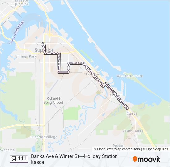 111 bus Line Map