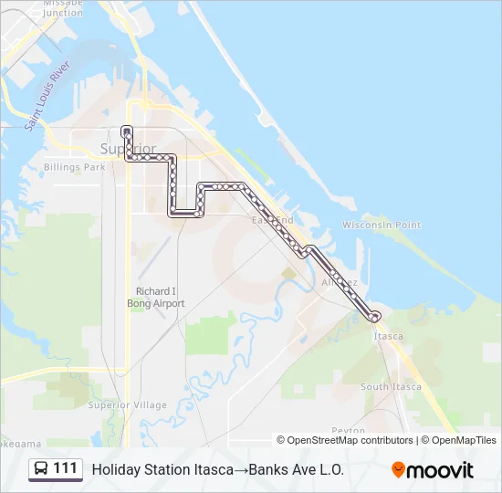 111 Bus Line Map