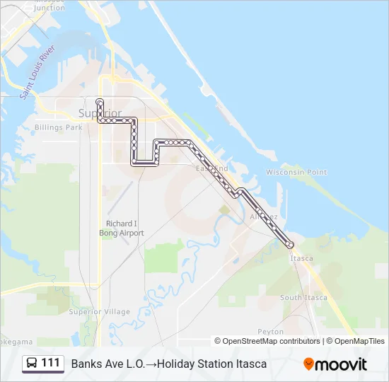 111 Bus Line Map
