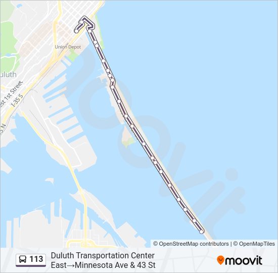 113 bus Line Map