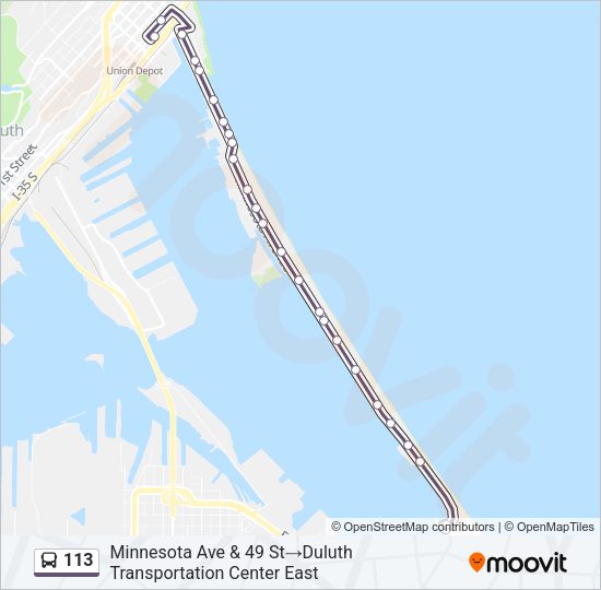 113 Bus Line Map
