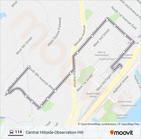 114 Bus Line Map