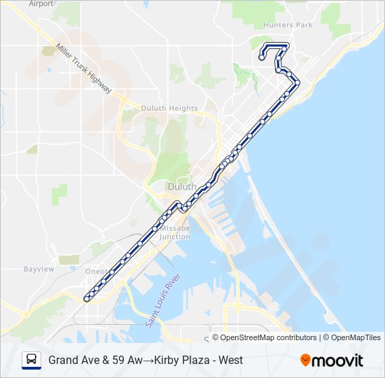 BLUE LINE bus Line Map