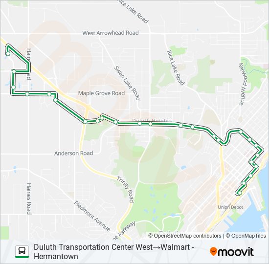 GREEN LINE bus Line Map