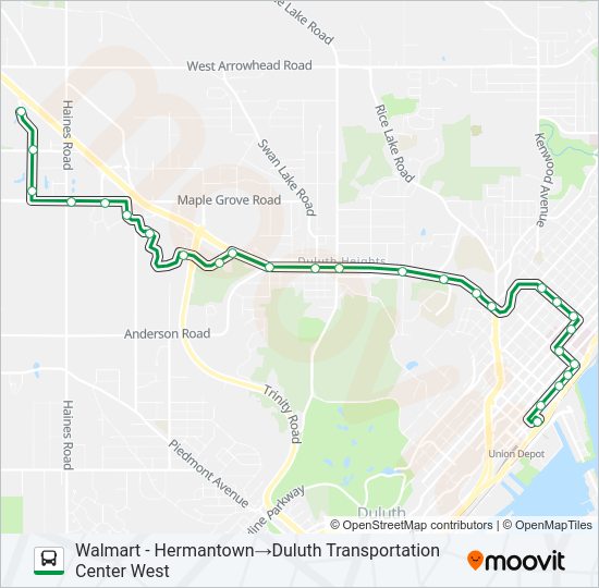 GREEN LINE Bus Line Map