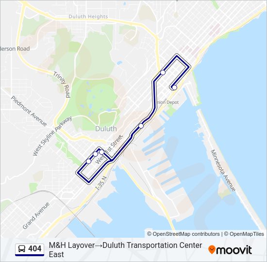 404 Bus Line Map