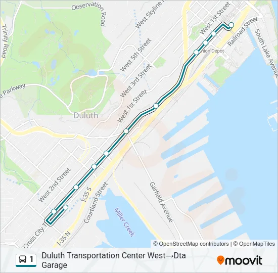 1 Bus Line Map