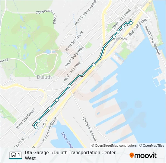 1 Bus Line Map
