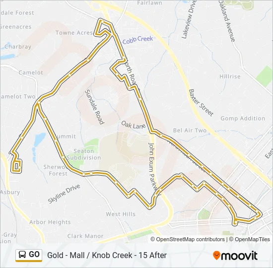 GO Bus Line Map