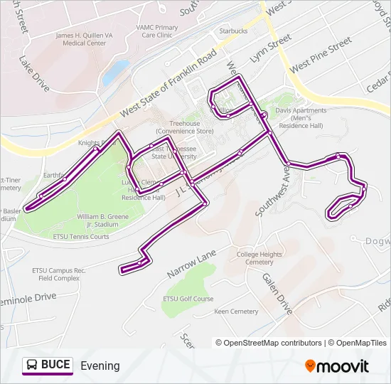 BUCE Bus Line Map