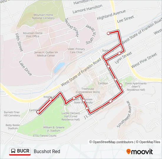 BUCR Bus Line Map