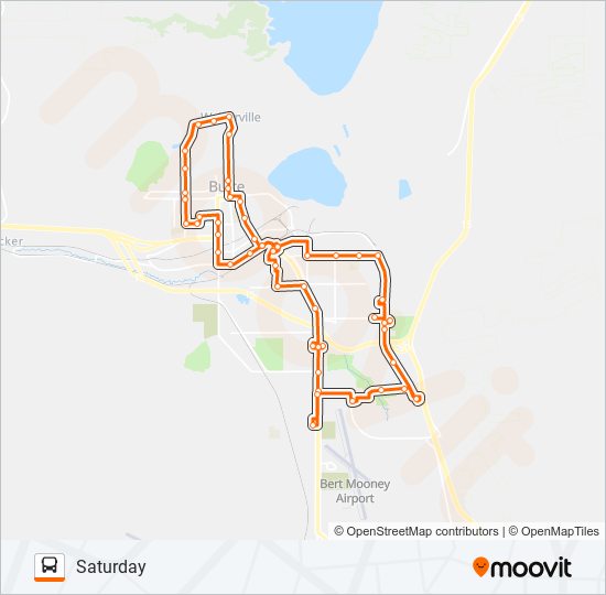 SATURDAY Bus Line Map