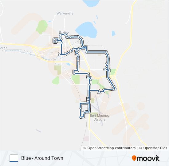 BLUE - AROUND TOWN bus Line Map
