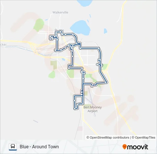BLUE - AROUND TOWN Bus Line Map