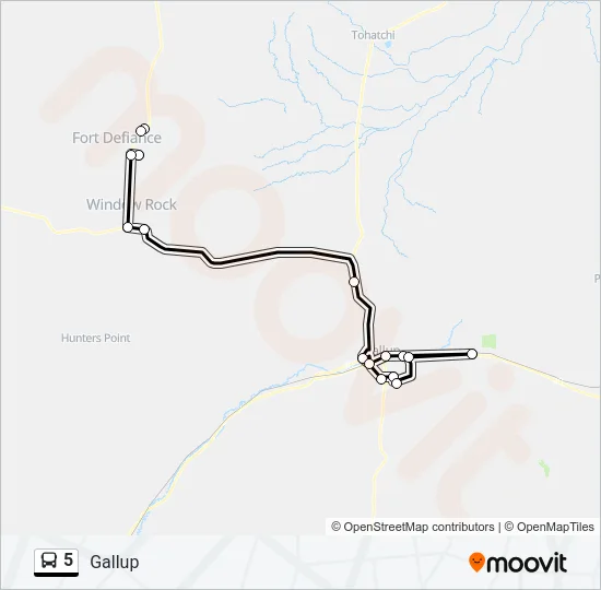 5 Bus Line Map