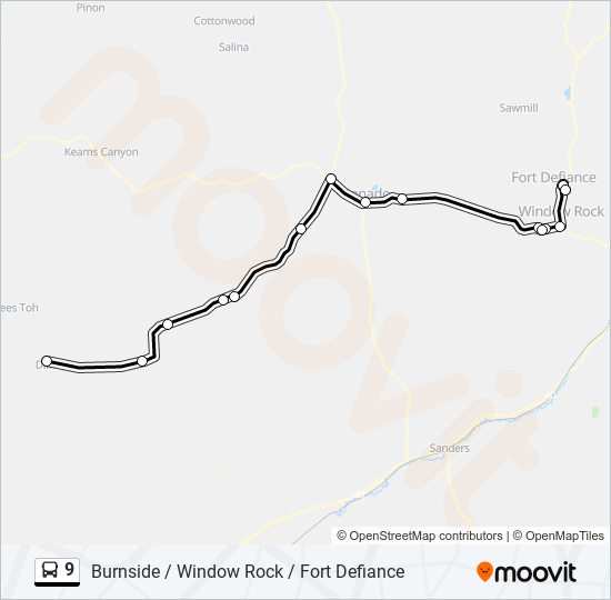 9 bus Line Map