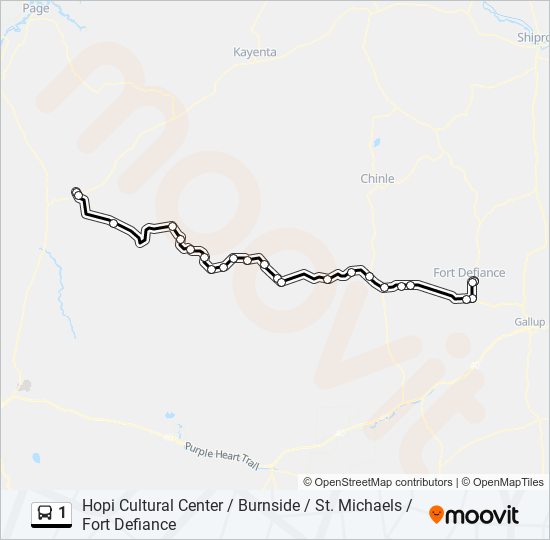 1 bus Line Map