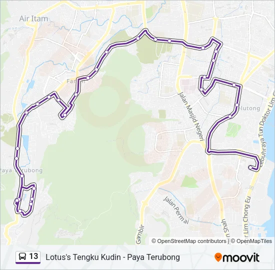 13 Bus Line Map