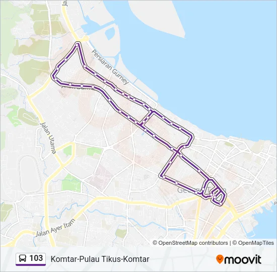 103 Bus Line Map