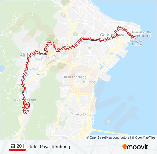 201 Bus Line Map
