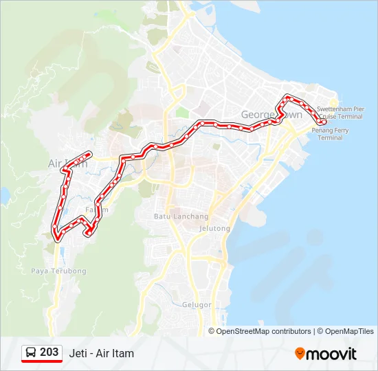 203 Bus Line Map