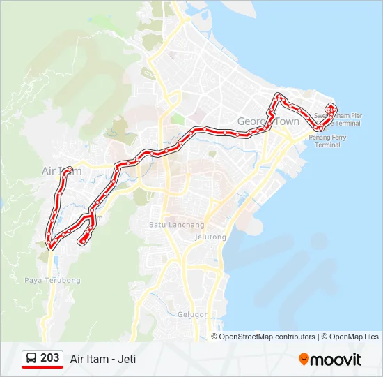 203 Bus Line Map