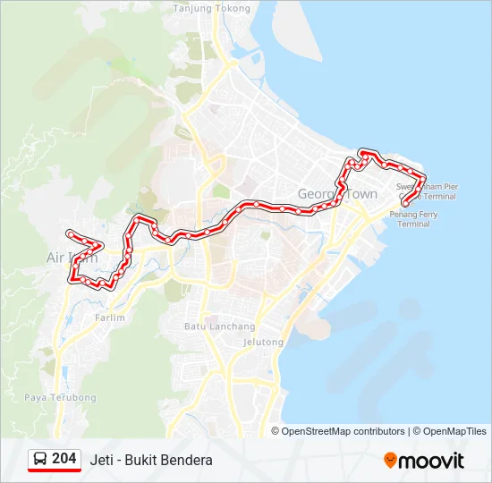 204 Bus Line Map
