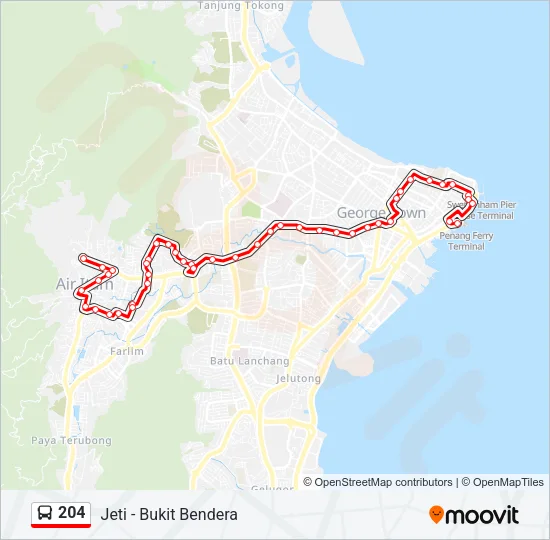204 Bus Line Map