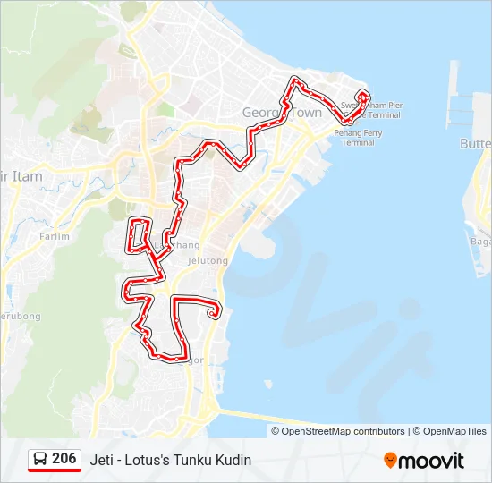 206 Bus Line Map