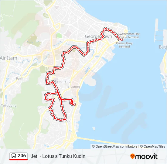 206 Bus Line Map