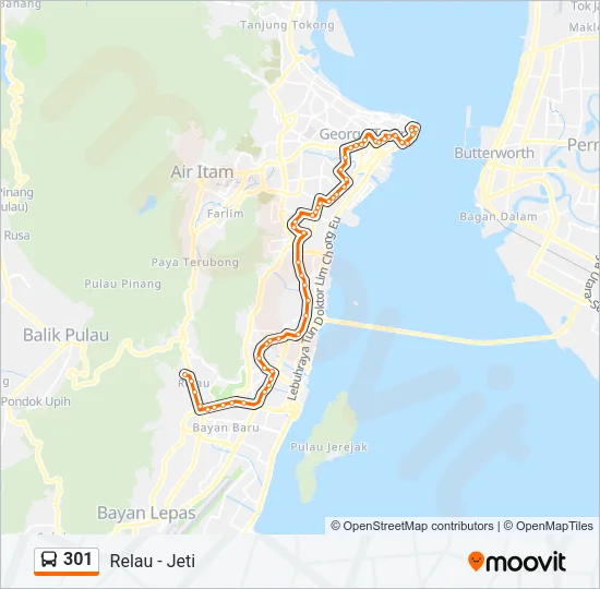 301 Bus Line Map