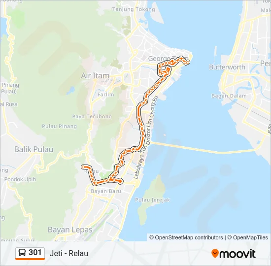 301 Bus Line Map