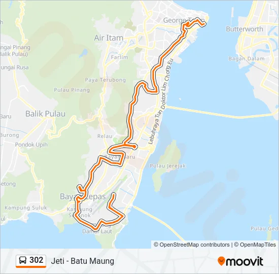 302 Bus Line Map