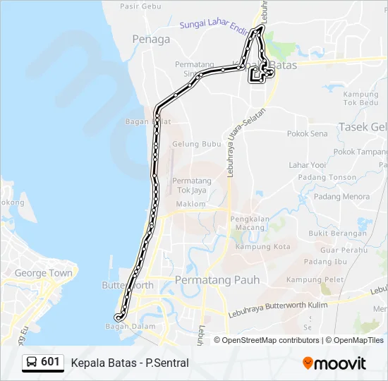 601 Bus Line Map