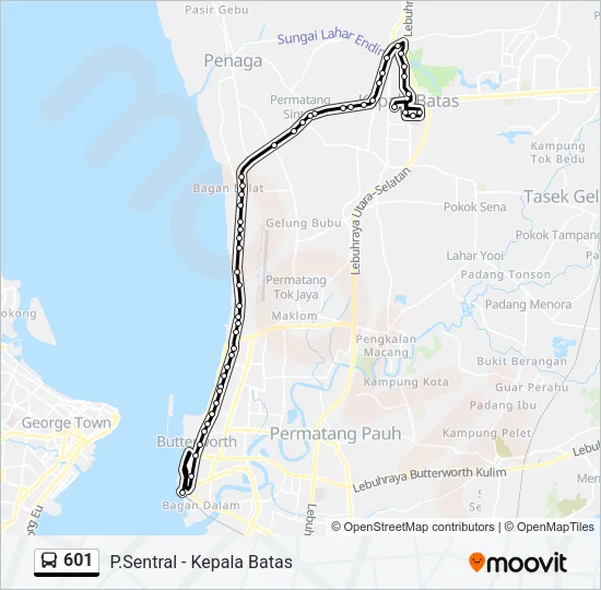 601 Bus Line Map