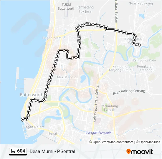 604 Bus Line Map
