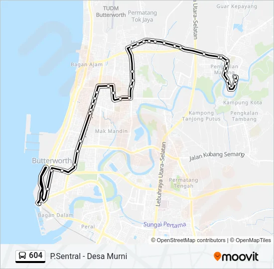 604 Bus Line Map